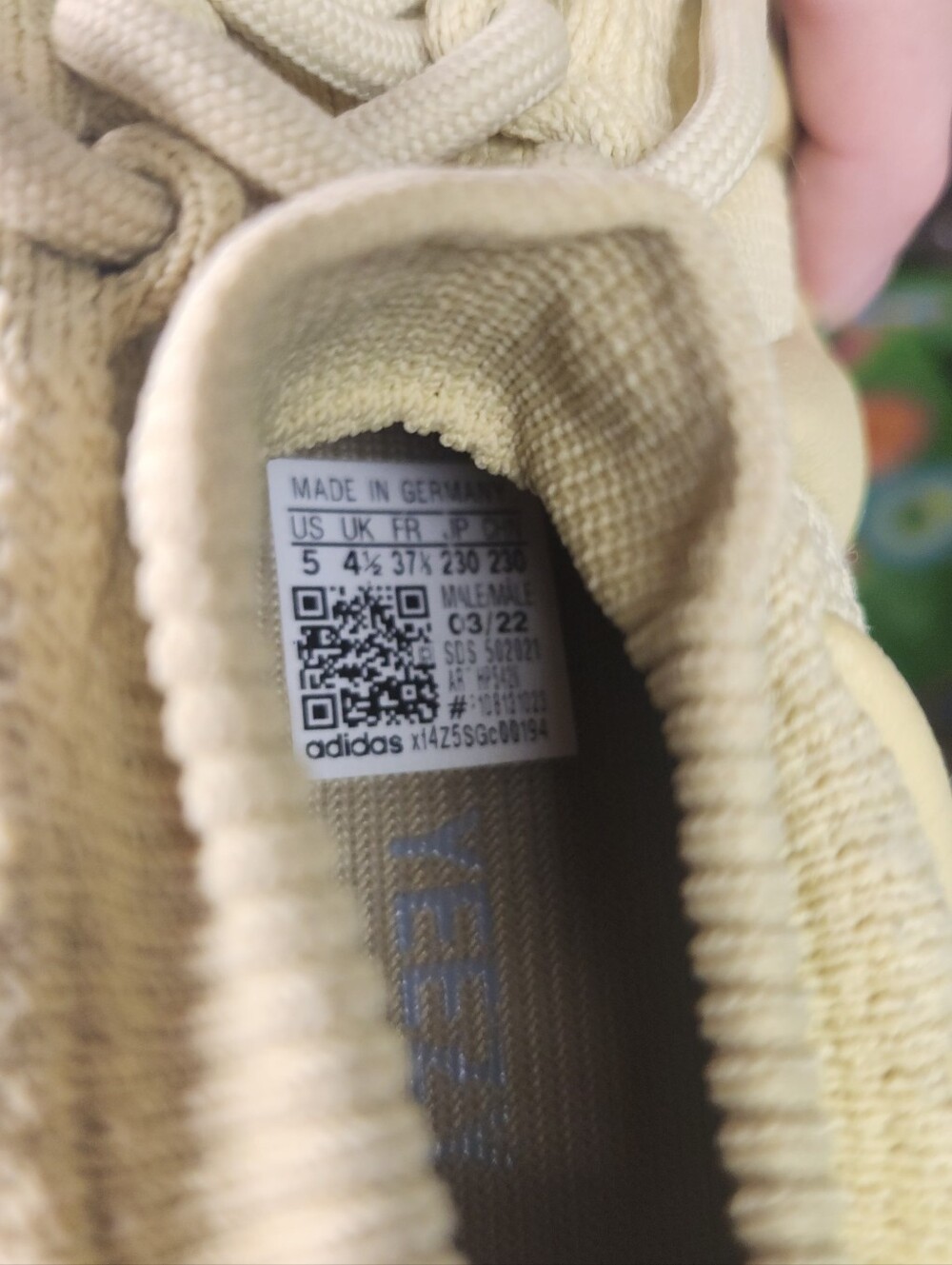 Adidas Yeezy 450 Sulfur Cream Yellow Mesh Athletic Sneakers - Picture 2 of 11